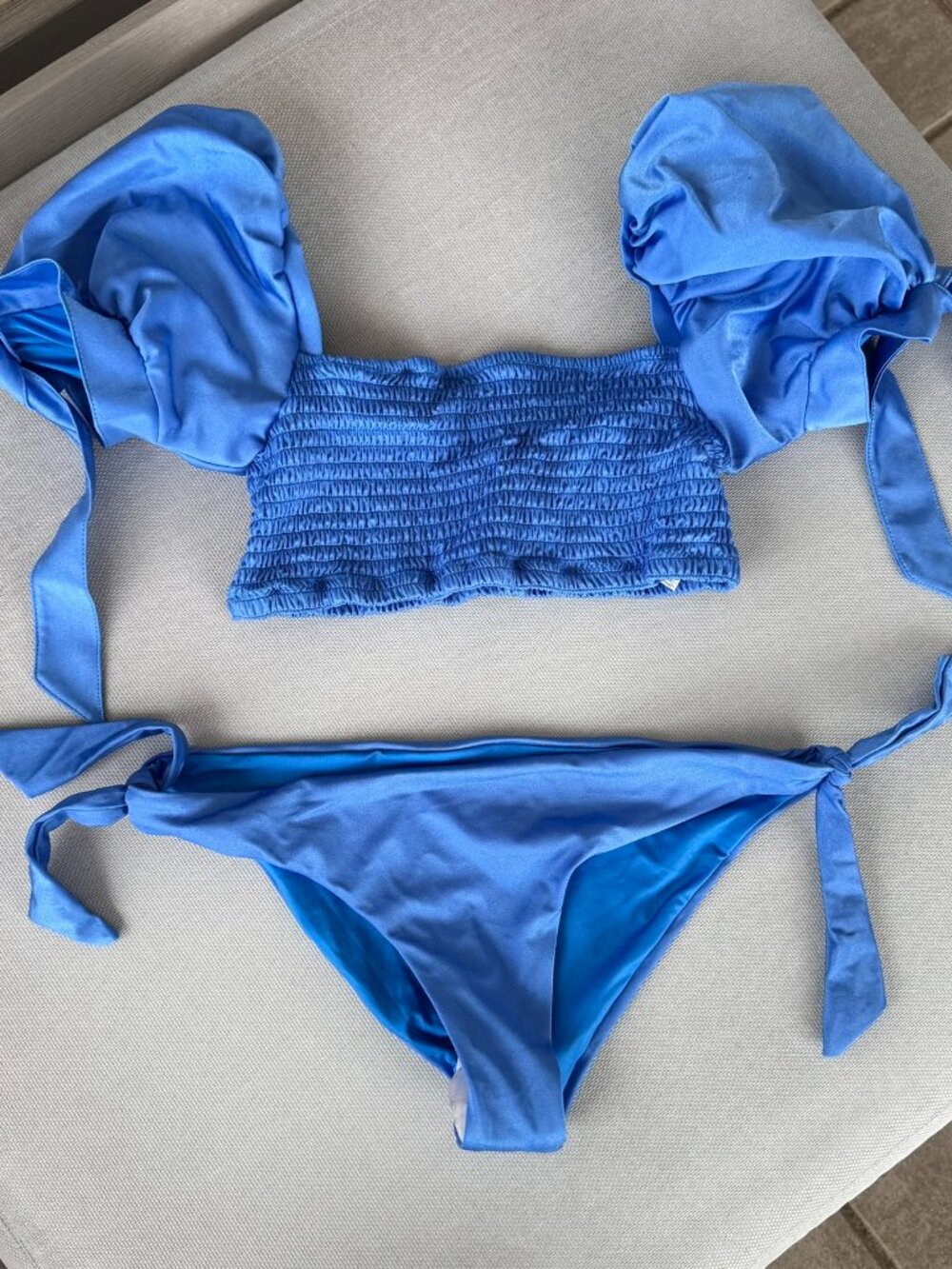New Agua Bendita Two-Piece Eileen Mila Bikini Set Blue Size Large